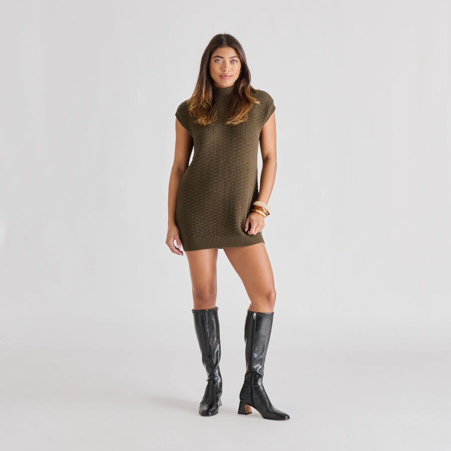 alivia stiefel aus schwarzem leder
