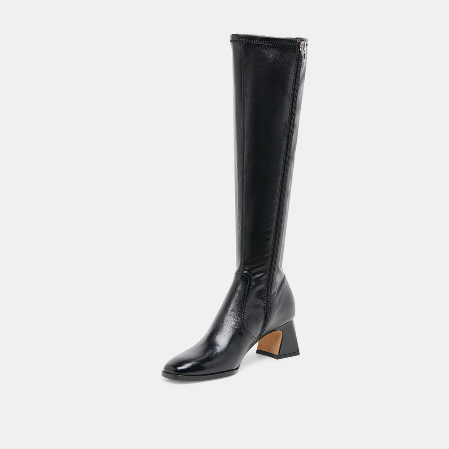 alivia stiefel aus schwarzem leder