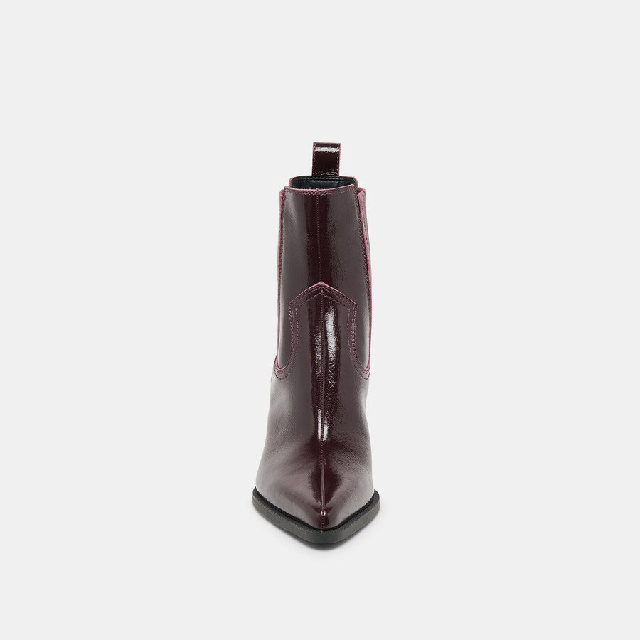 schmale stiefeletten aus mulberry crinkle-lackleder