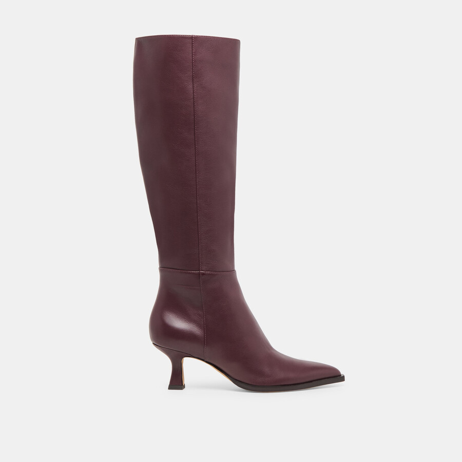 auggie boots aus weinrotem leder