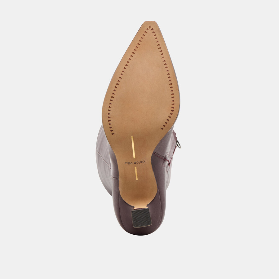 auggie boots aus weinrotem leder