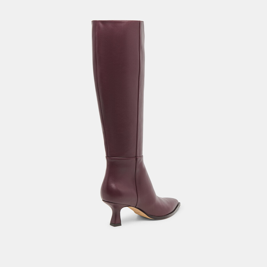 auggie boots aus weinrotem leder