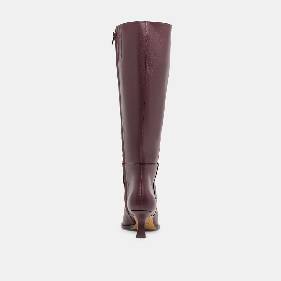 auggie boots aus weinrotem leder