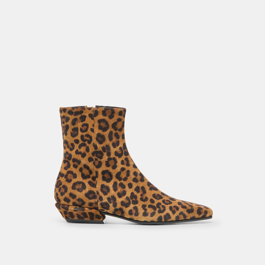joanie stiefeletten aus wildleder mit leopardenmuster