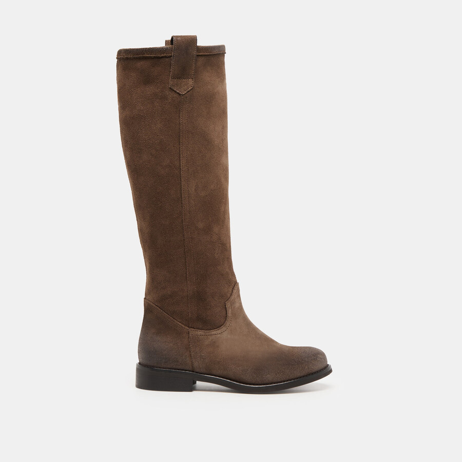 ramzy boots schokoladenbraunes wildleder