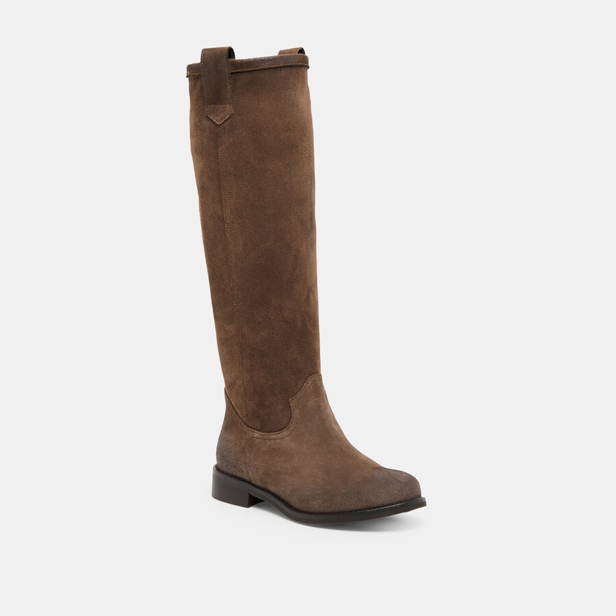 ramzy boots schokoladenbraunes wildleder