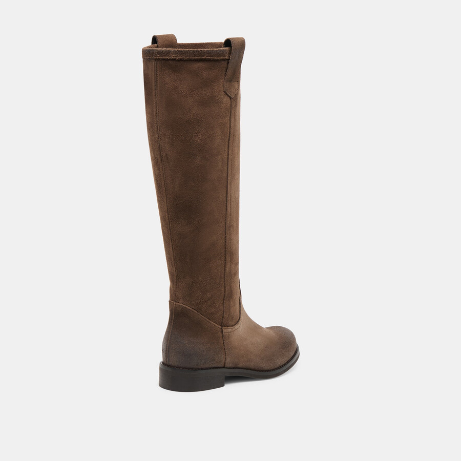 ramzy boots schokoladenbraunes wildleder