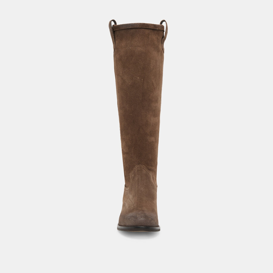 ramzy boots schokoladenbraunes wildleder