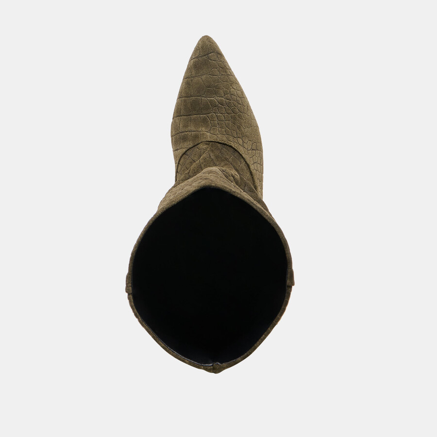 roxla boots olive krokodilgeprägtes leder
