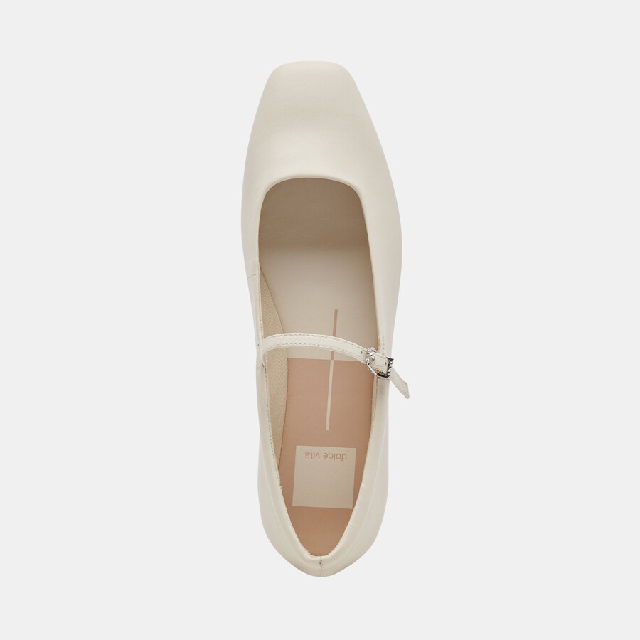 reyes ballerinas aus elfenbeinfarbenem leder