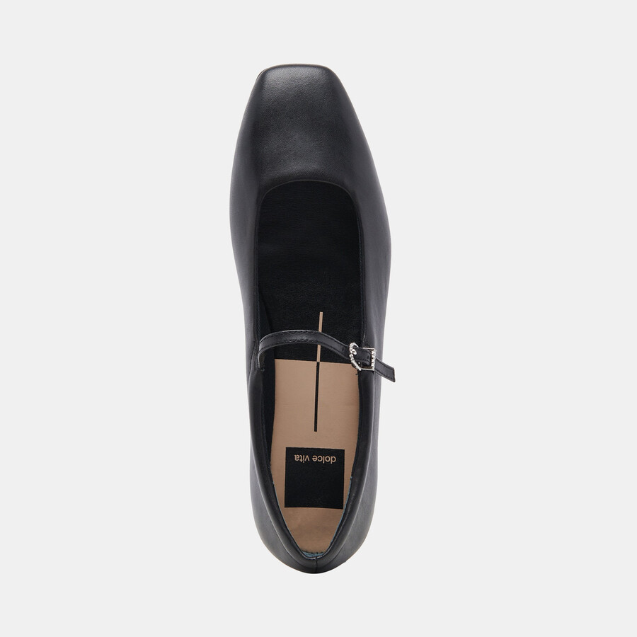 reyes ballerinas aus schwarzem leder