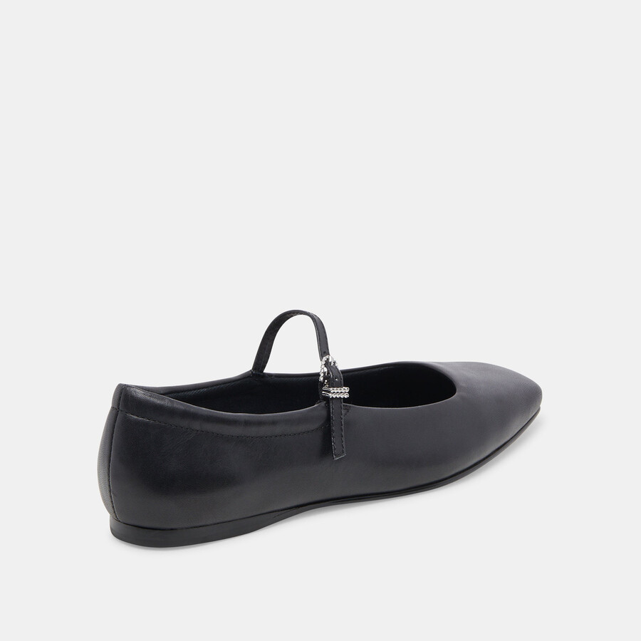 reyes ballerinas aus schwarzem leder