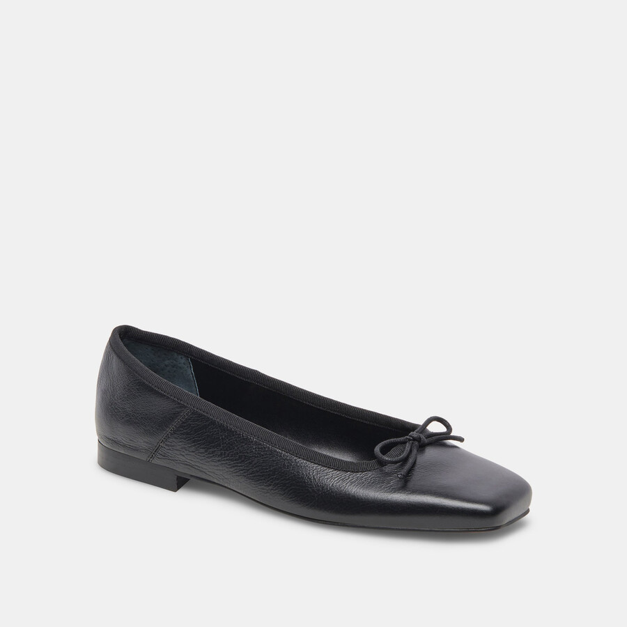 anisa ballerinas aus schwarzem leder