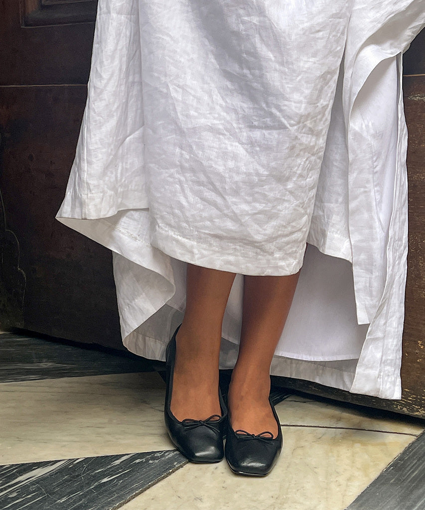 anisa ballerinas aus schwarzem leder
