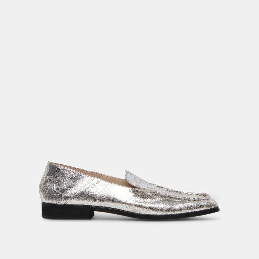 beny ballerinas aus silberfarbenem vintage-leder