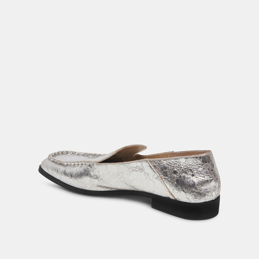 beny ballerinas aus silberfarbenem vintage-leder