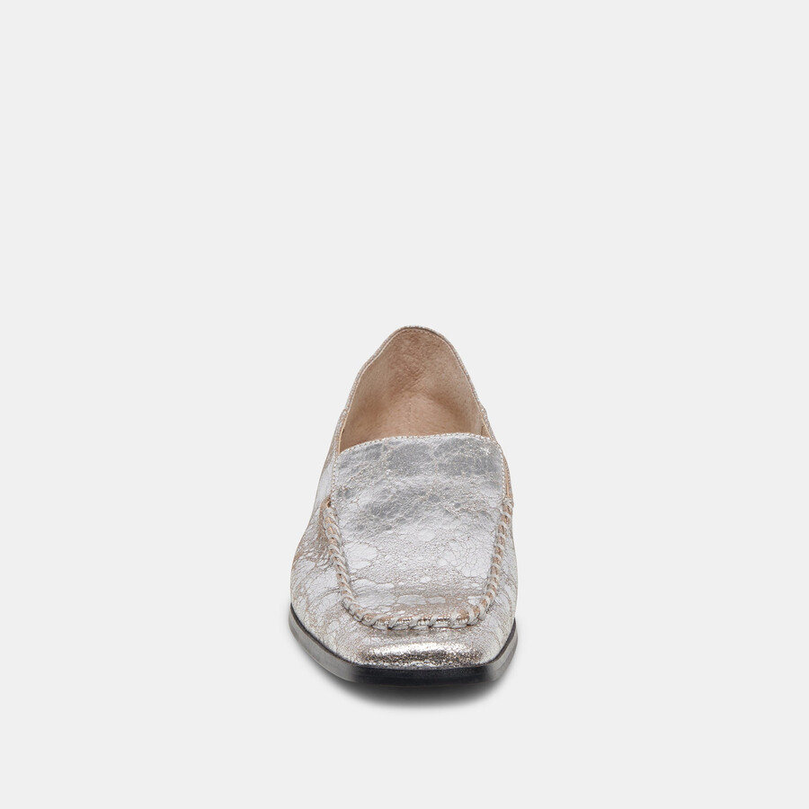 beny ballerinas aus silberfarbenem vintage-leder
