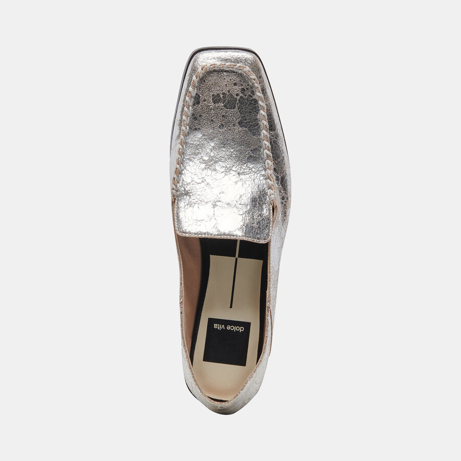 beny ballerinas aus silberfarbenem vintage-leder