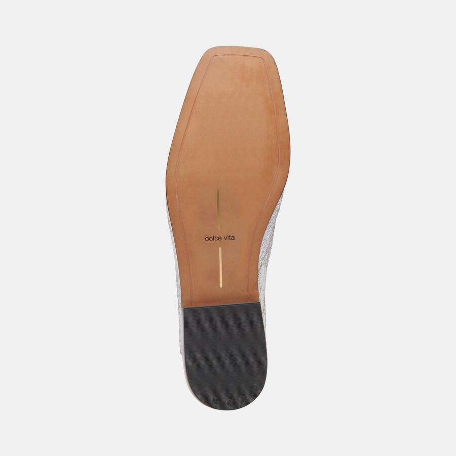 beny ballerinas aus silberfarbenem vintage-leder