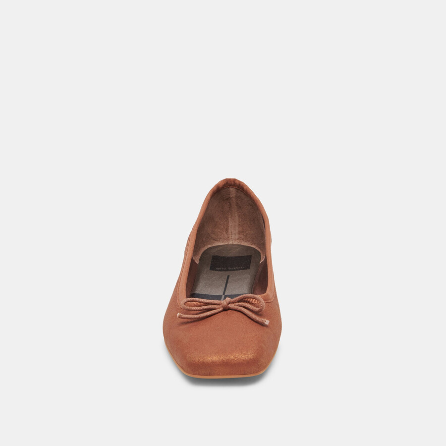 anisa weite ballerinas aus kupferfarbenem metallic-wildleder