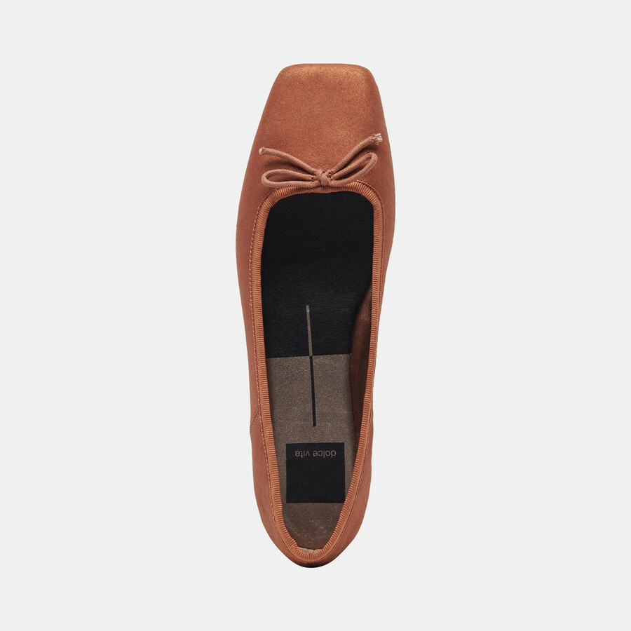 anisa weite ballerinas aus kupferfarbenem metallic-wildleder
