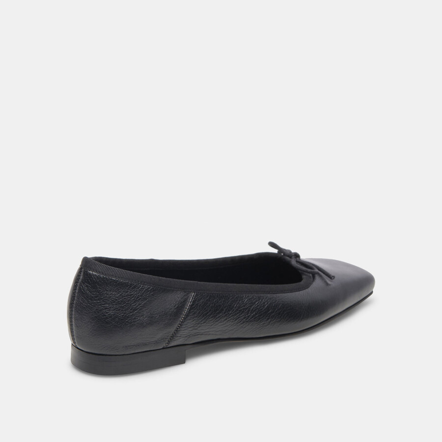 anisa weite ballerinas aus schwarzem leder