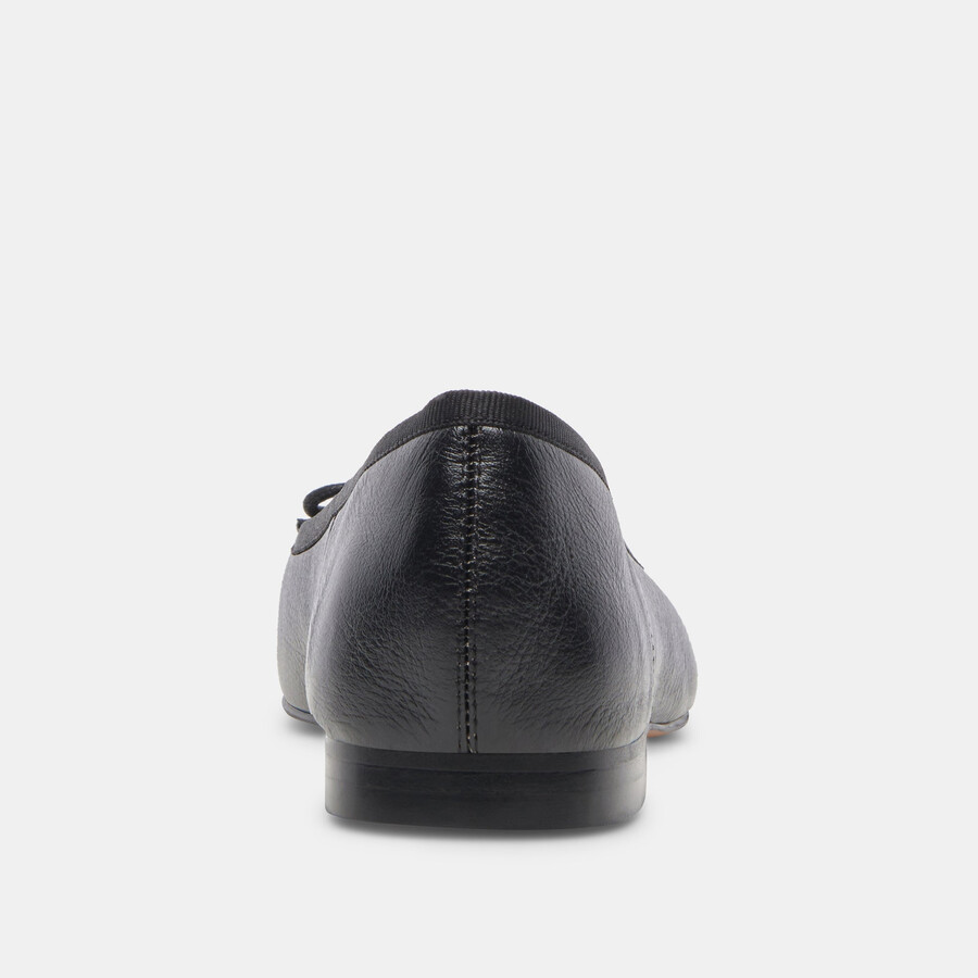 anisa weite ballerinas aus schwarzem leder
