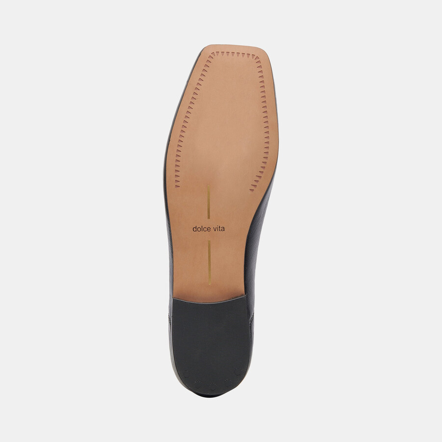 anisa weite ballerinas aus schwarzem leder