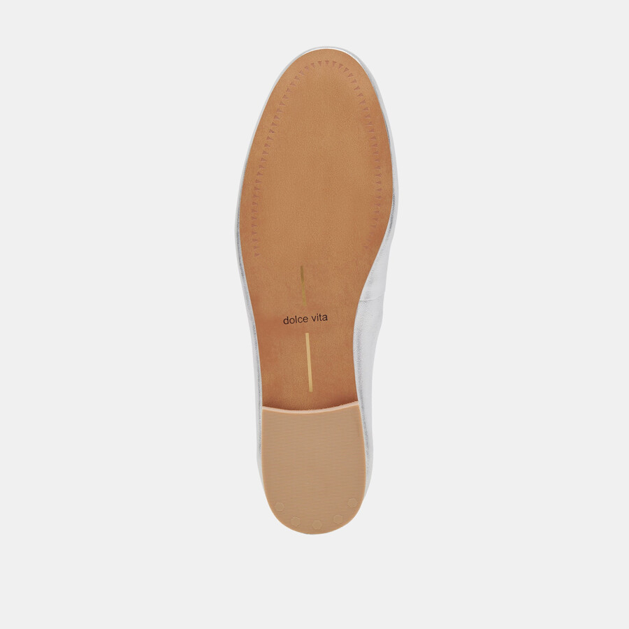 carin ballerinas aus silberfarbenem metallic-leder