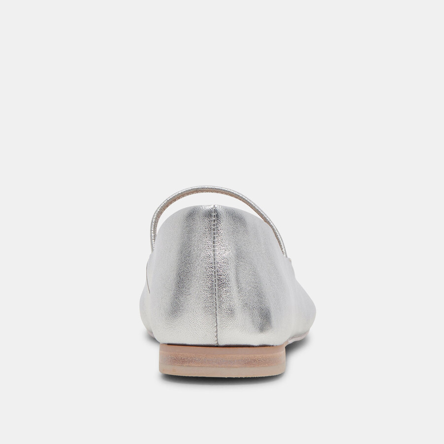 carin ballerinas aus silberfarbenem metallic-leder