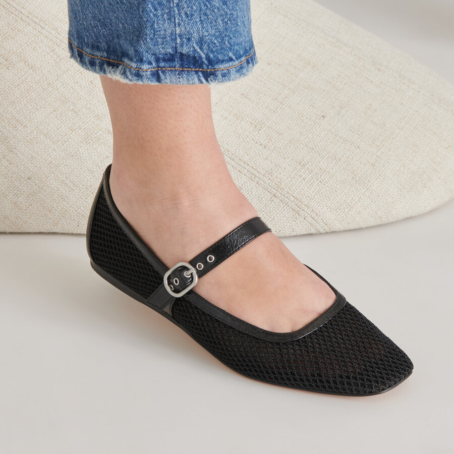 rodni mesh ballerinas schwarz gewebtes netz