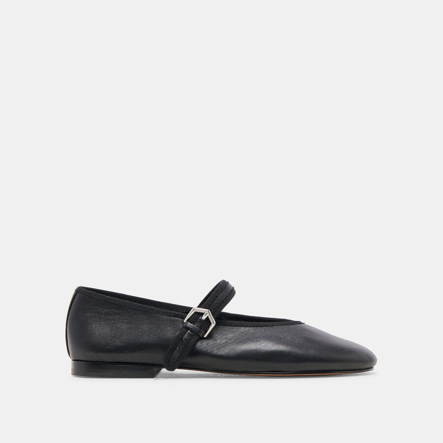 roslyn ballerinas aus schwarzem leder