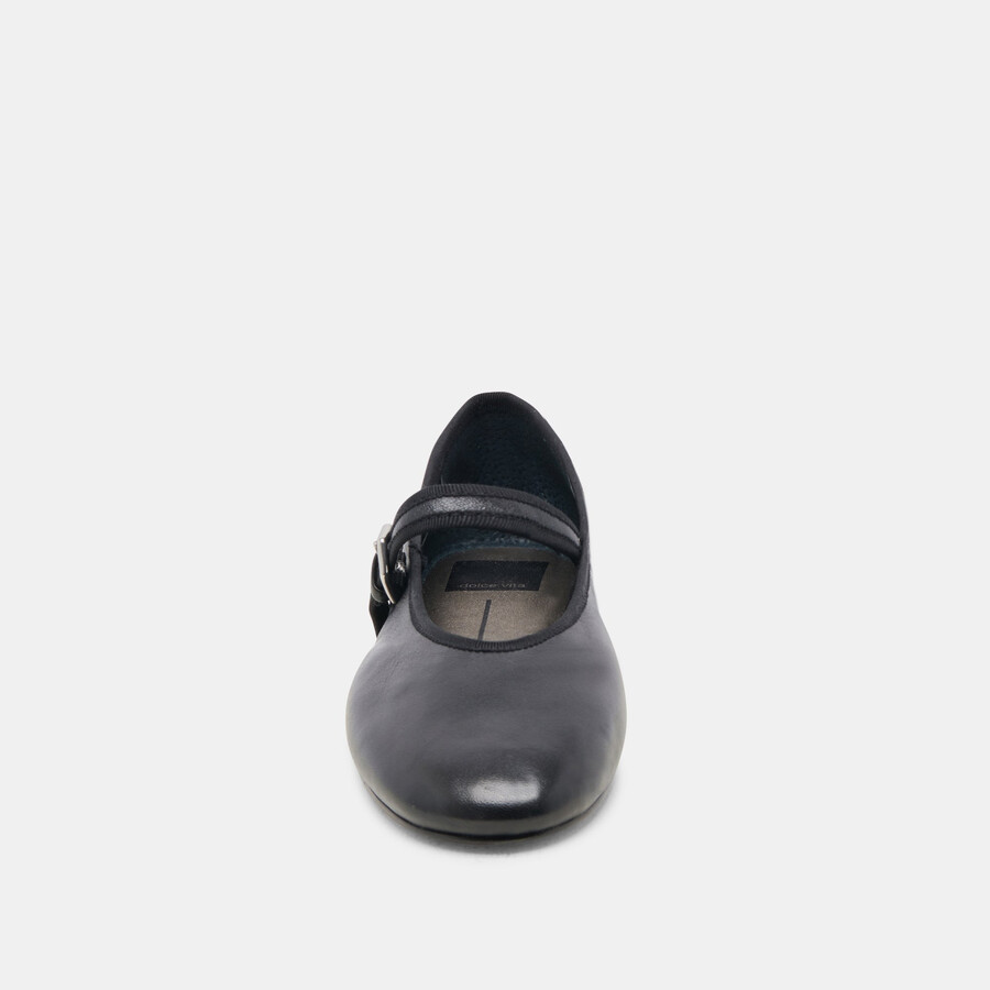 roslyn ballerinas aus schwarzem leder