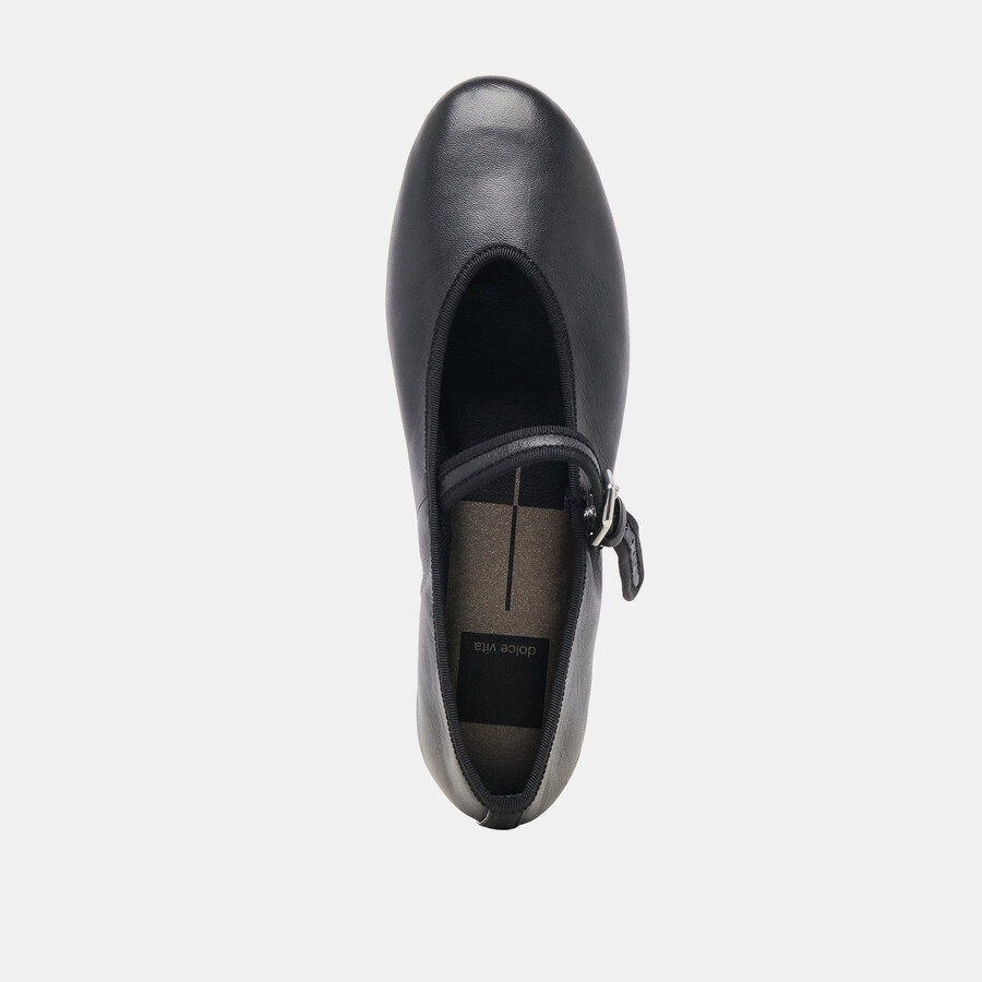 roslyn ballerinas aus schwarzem leder