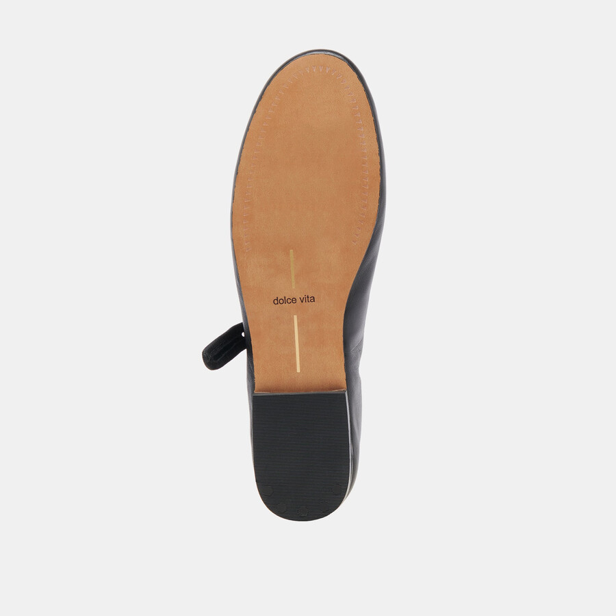 roslyn ballerinas aus schwarzem leder