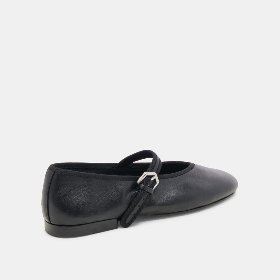 roslyn ballerinas aus schwarzem leder