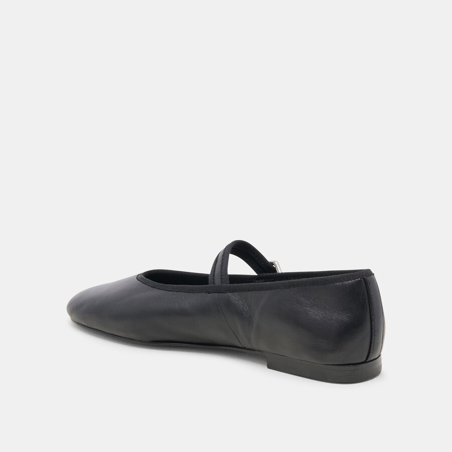 roslyn ballerinas aus schwarzem leder