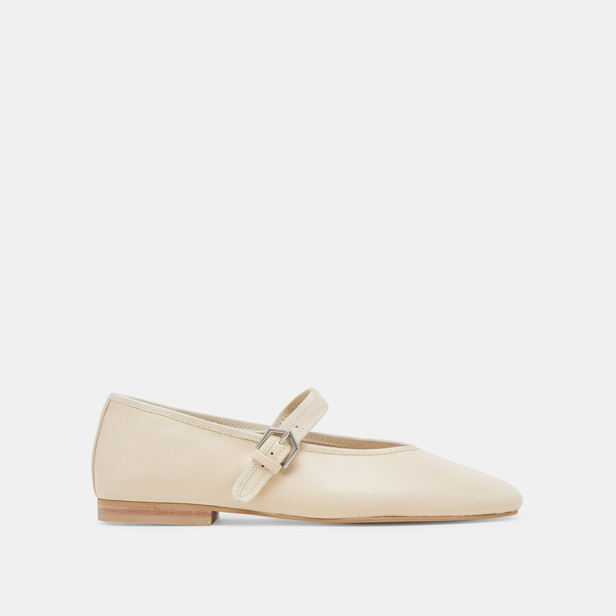 roslyn ballerinas aus cremefarbenem leder