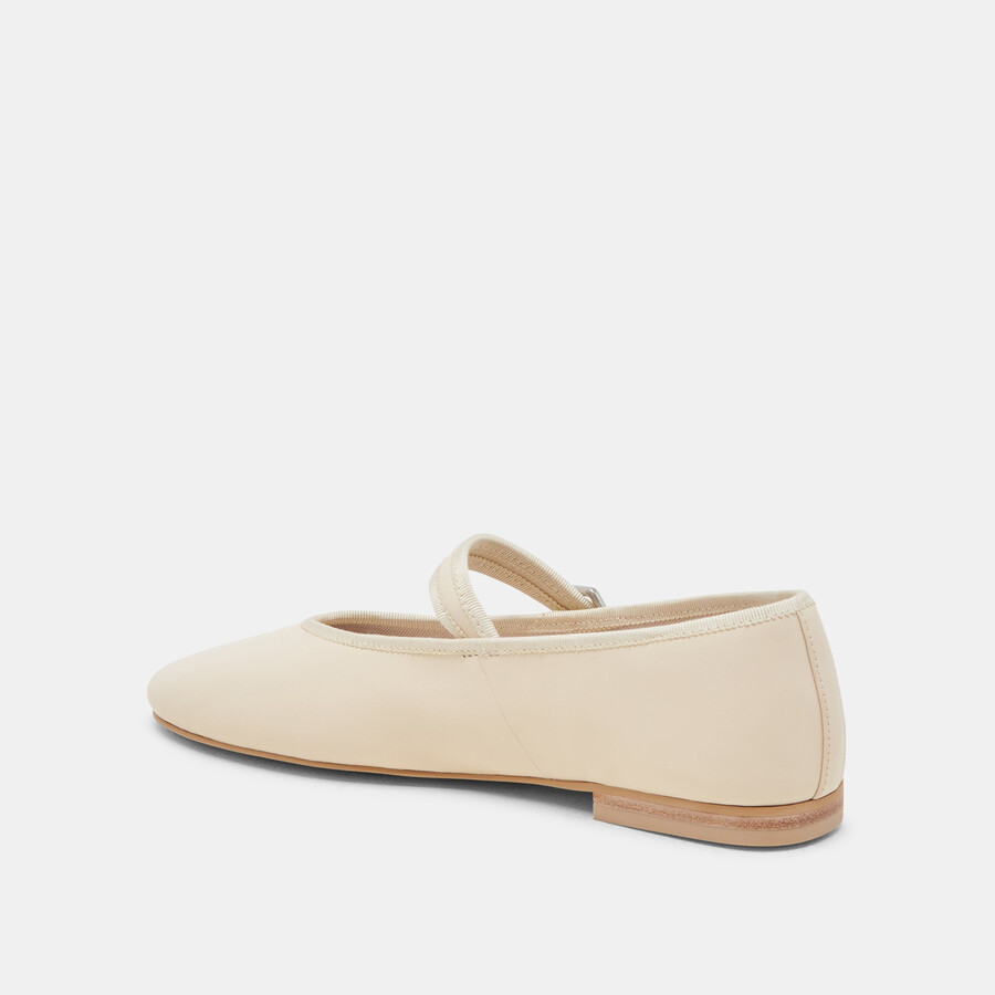 roslyn ballerinas aus cremefarbenem leder