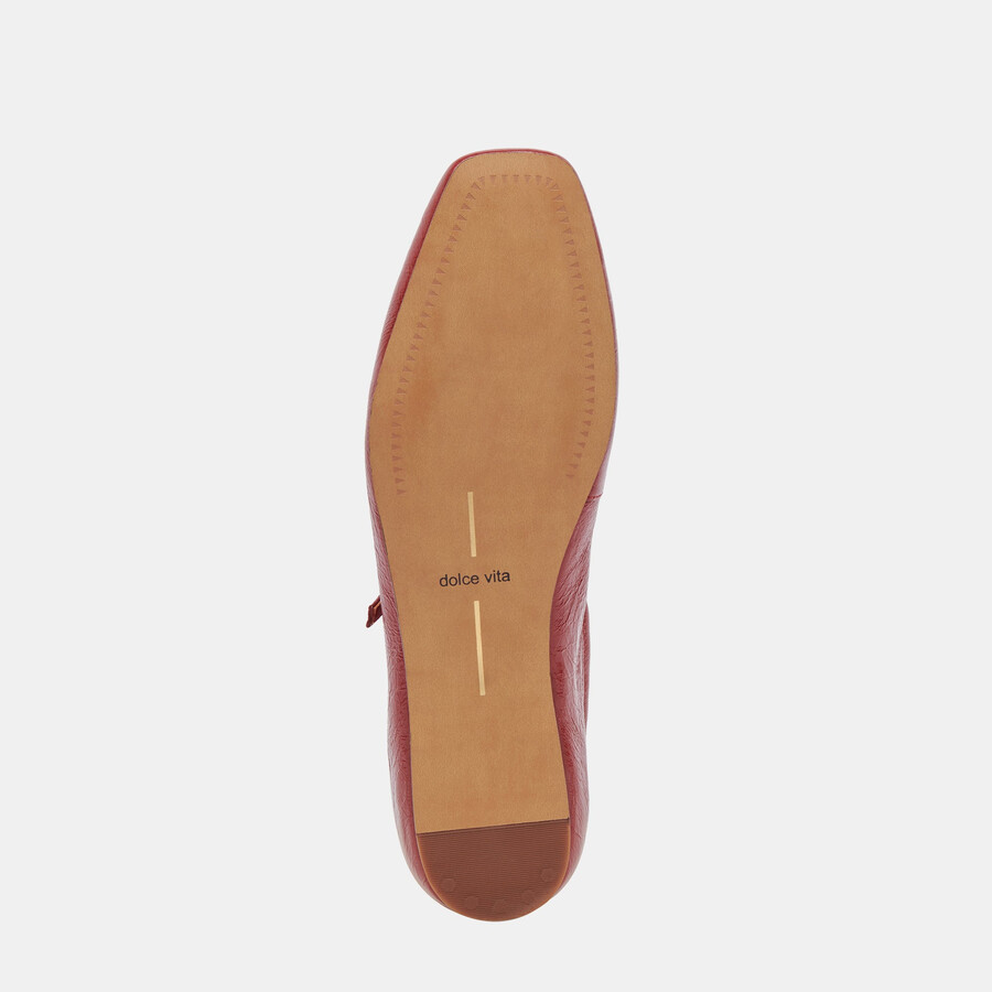 reyes weite ballerinas rote lacklederschuhe mit crinkle-finish
