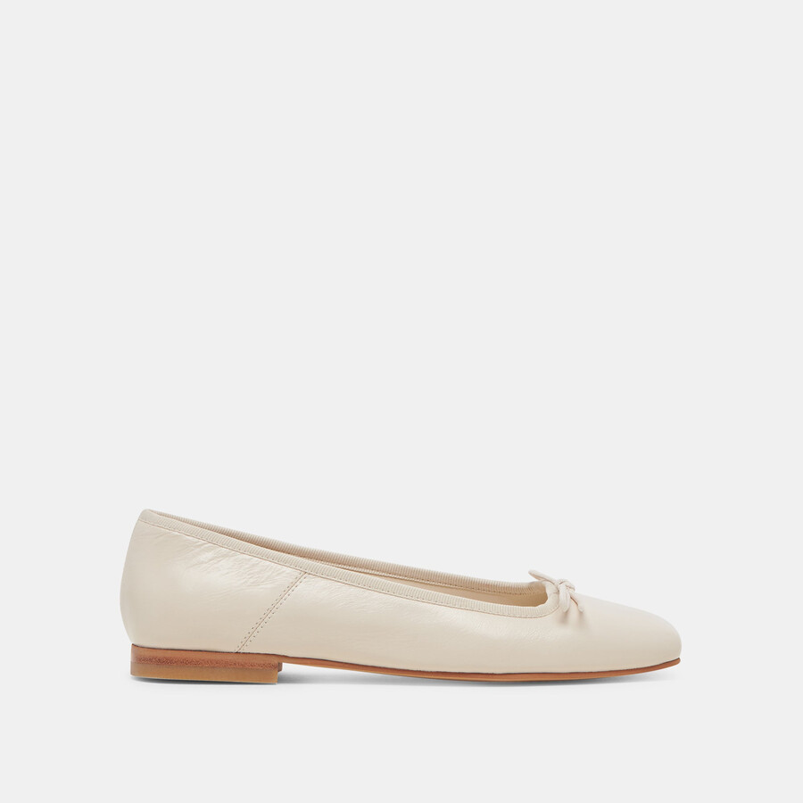 anisa ballerinas creme crinkle lackleder
