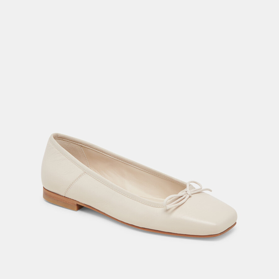 anisa ballerinas creme crinkle lackleder