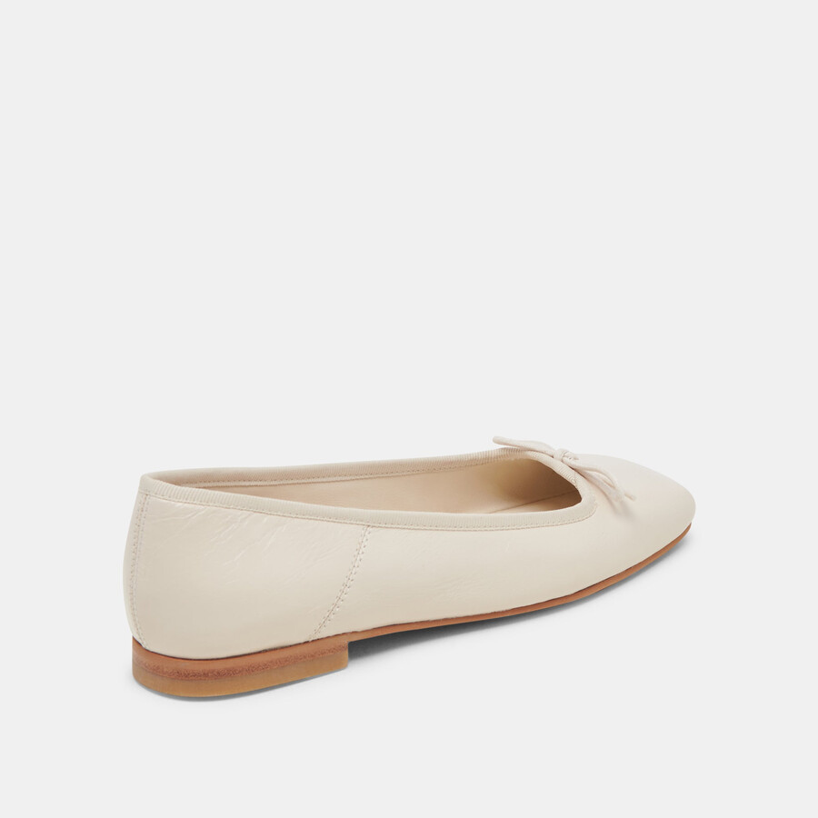 anisa ballerinas creme crinkle lackleder