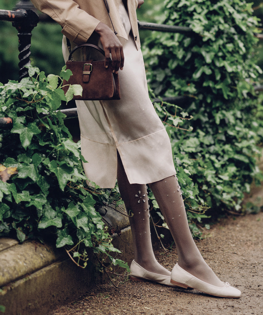 anisa ballerinas creme crinkle lackleder