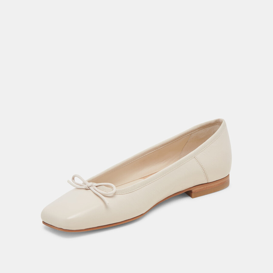 anisa ballerinas creme crinkle lackleder