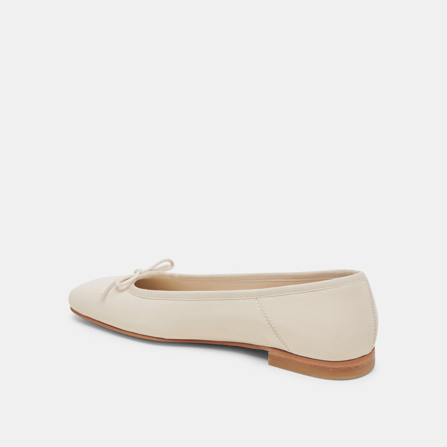 anisa ballerinas creme crinkle lackleder