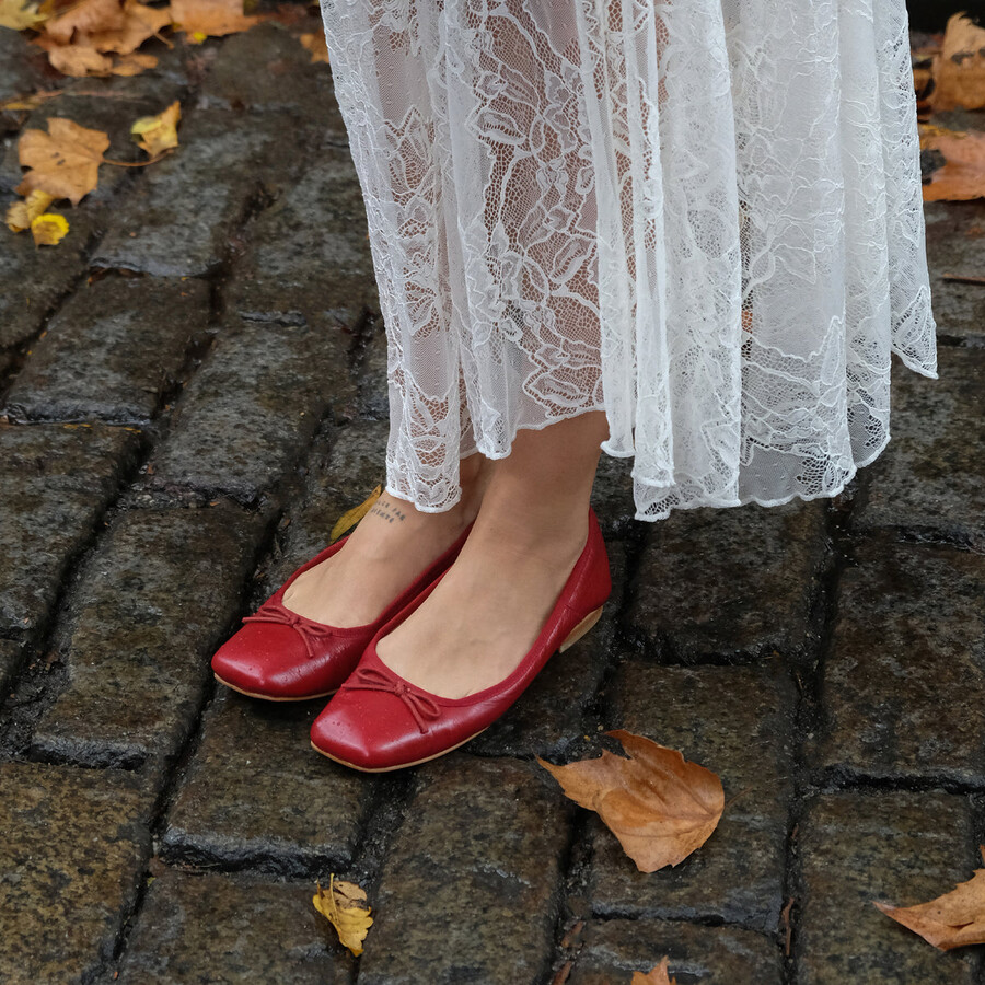 anisa ballerinas rot lackleder