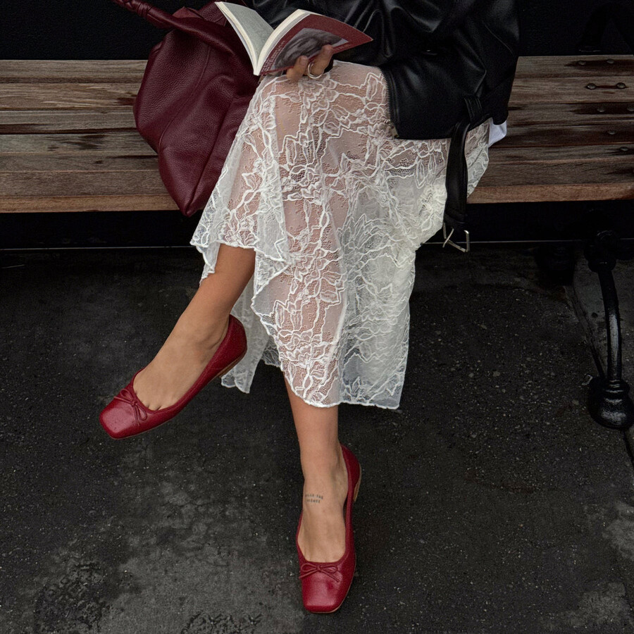 anisa ballerinas rot lackleder