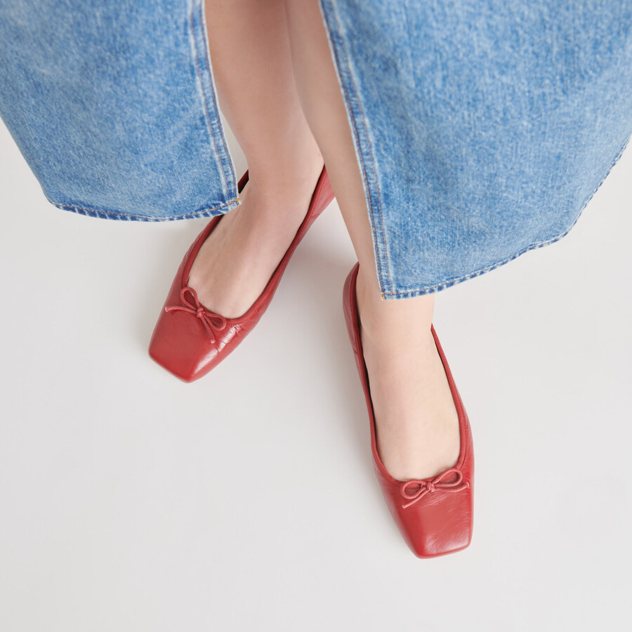 anisa ballerinas rot lackleder