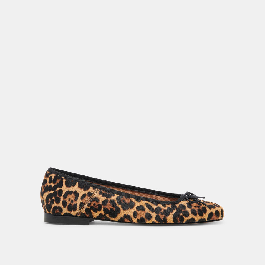 anisa ballerinas aus dunkelbraunem leopardenleder